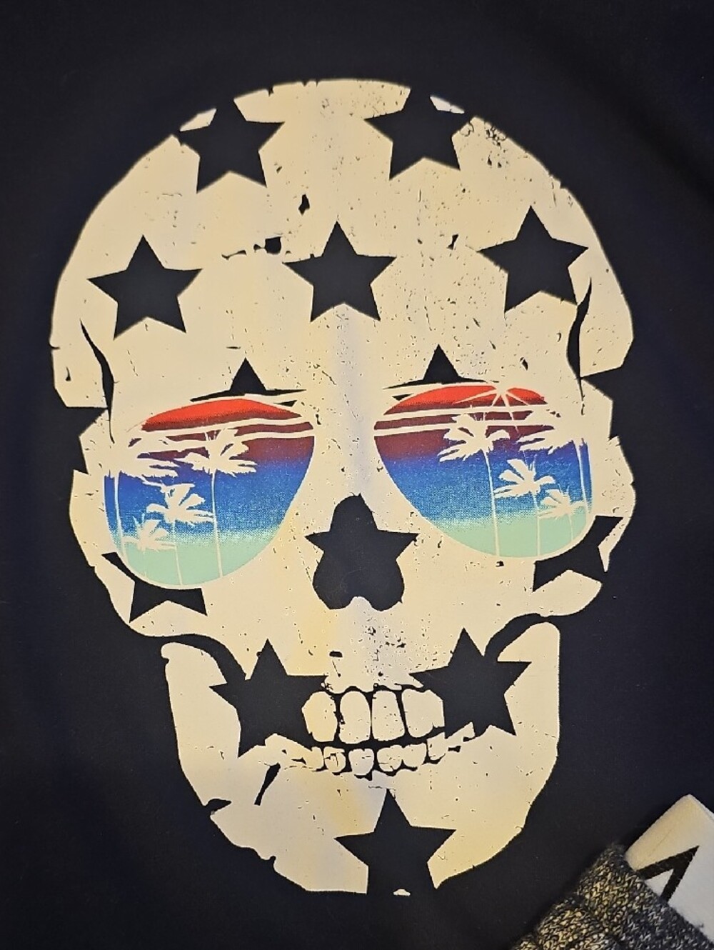 No Boundaries Navy Star Skull Athletic Lounge Shorts & Top Set - Picture 2 of 7